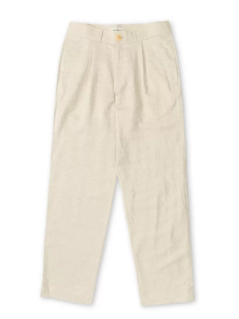 Oliver Spencer Pleated Trousers Malin Beige Outlet