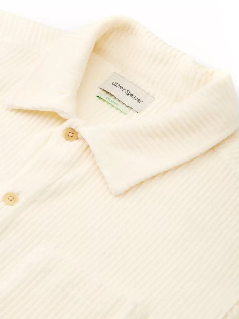 Oliver Spencer Riviera Short Sleeve Jersey Shirt Lulworth Cream Shop