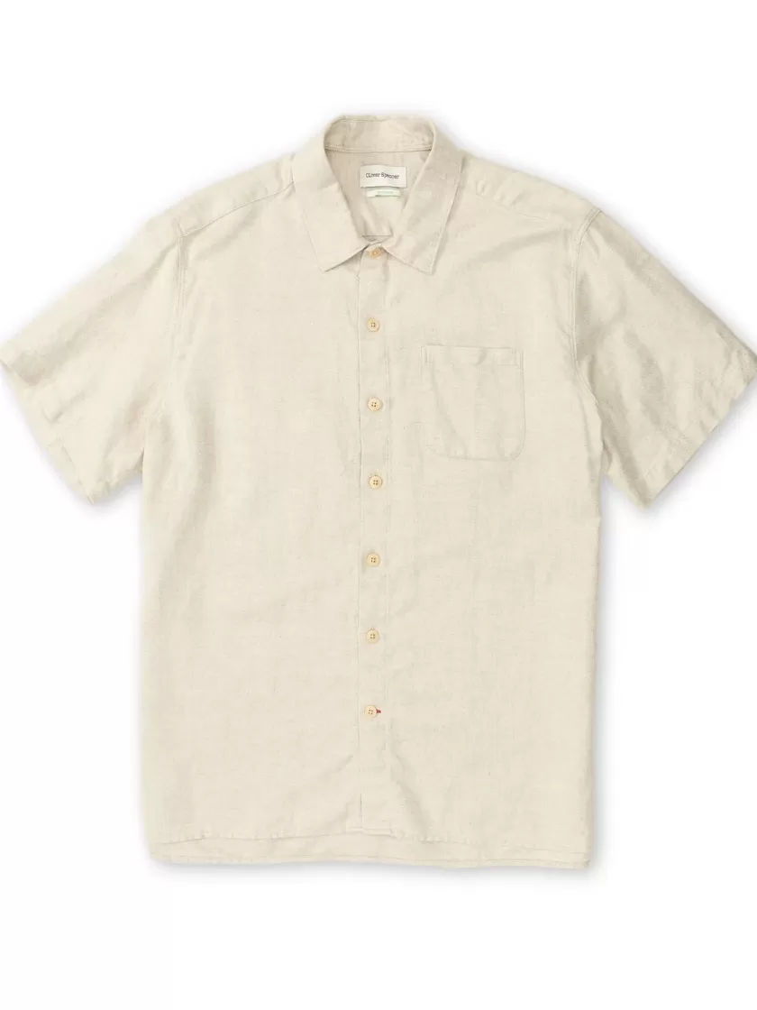 Oliver Spencer Riviera Short Sleeve Shirt Malin Beige Cheap