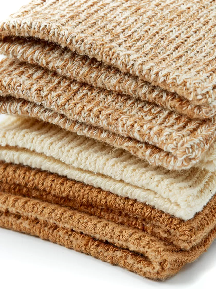 Oliver Spencer Ro To To Organic Cotton Daily 3 Pack Socks Ecru/Brown Best Sale
