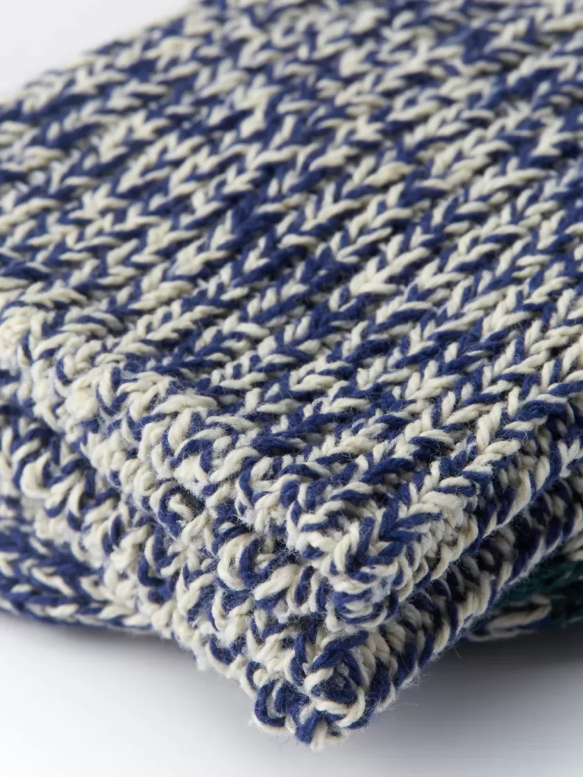 Oliver Spencer Ro To To Recycled Cotton Ribbed Crew Socks Blue/Ivory Cheap