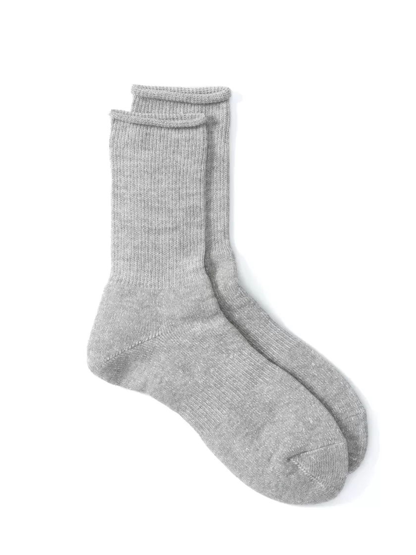 Oliver Spencer Ro To To Washi Pile Crew Socks Grey Fashion