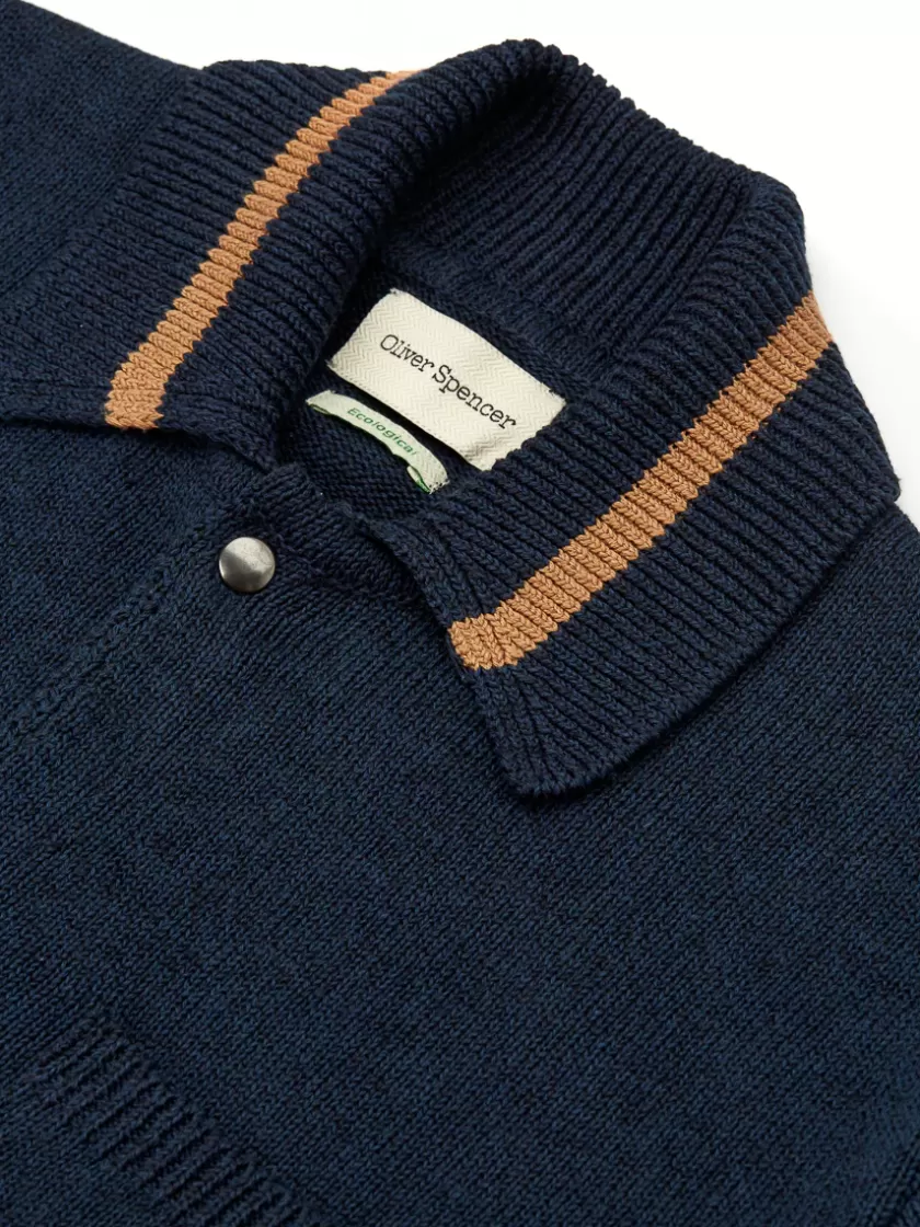 Oliver Spencer Roxwell Knitted Jacket Anders Navy Discount