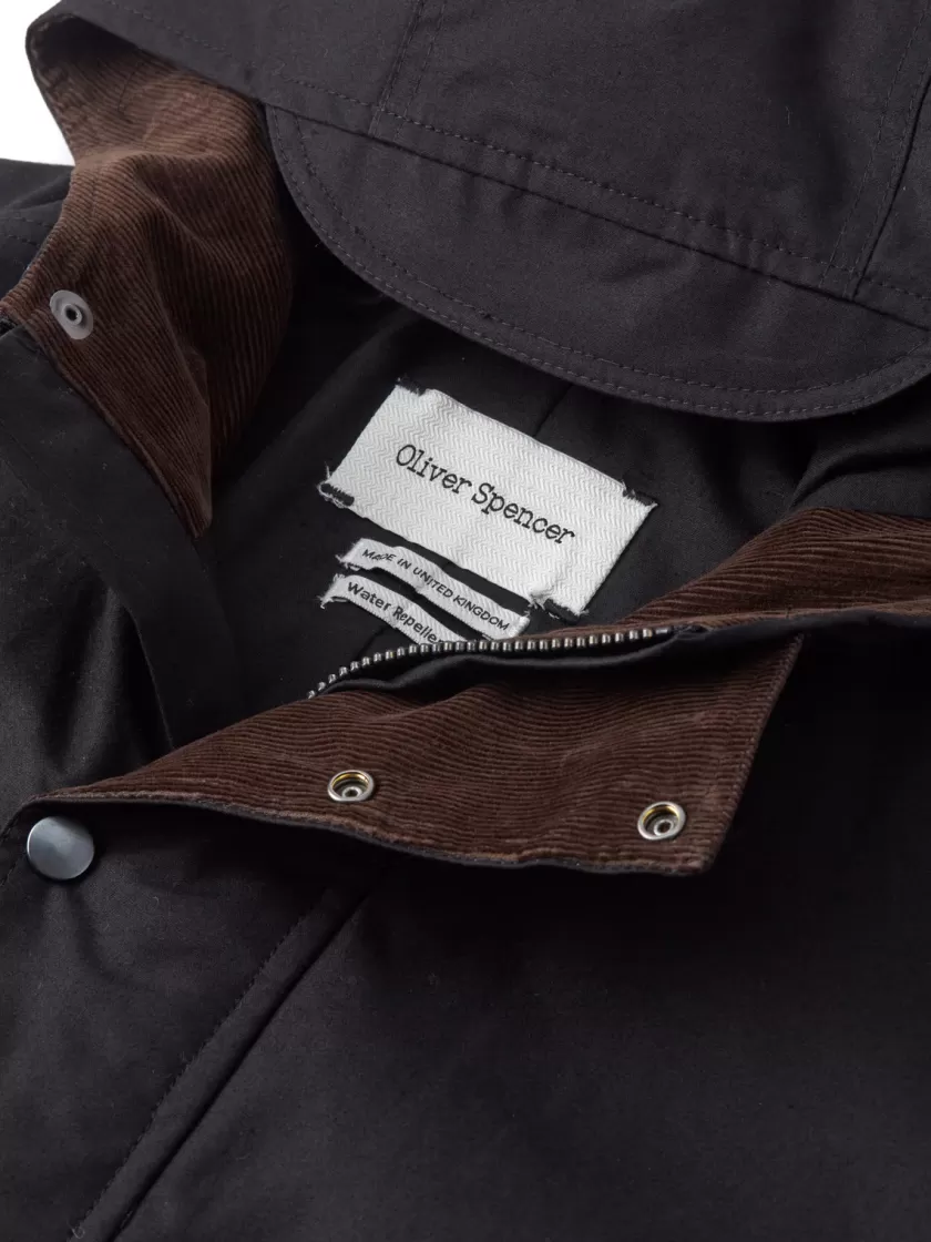 Oliver Spencer Salcombe Hooded Jacket Abbey Black Cheap