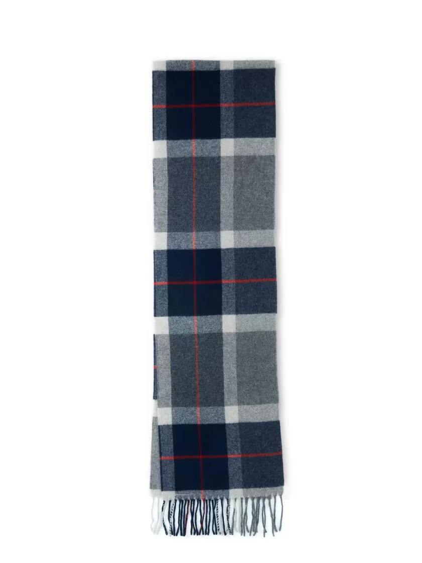 Oliver Spencer Sennen Scarf Lydford Navy/Grey Check Flash Sale