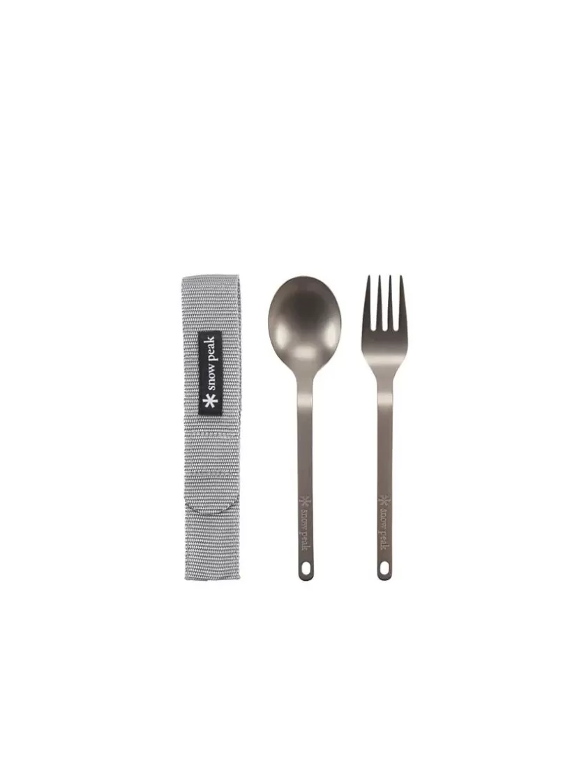 Oliver Spencer Snow Peak Titanium Fork & Spoon Set Online