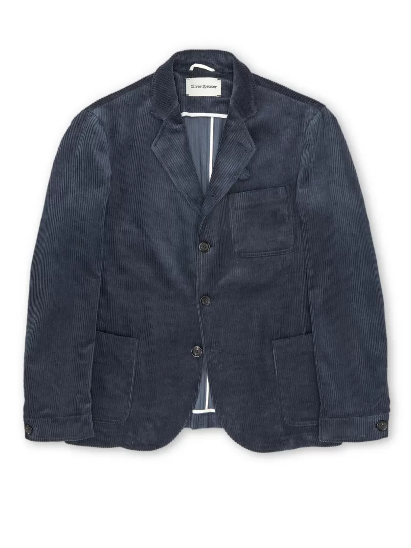 Oliver Spencer Solms Jacket Hudson Cord Blue Store