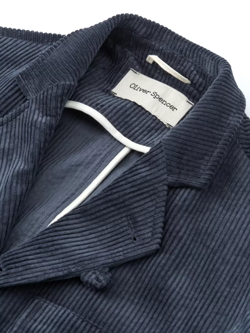 Oliver Spencer Solms Jacket Hudson Cord Blue Store