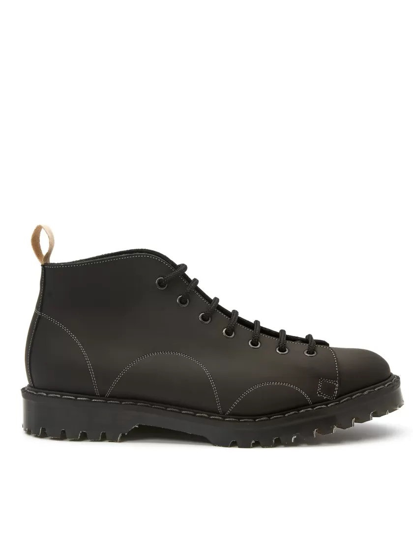 Oliver Spencer Solovair X Black Greasy Leather Monkey Boots Clearance