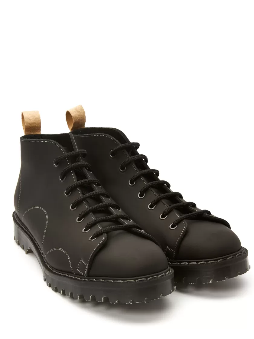 Oliver Spencer Solovair X Black Greasy Leather Monkey Boots Clearance