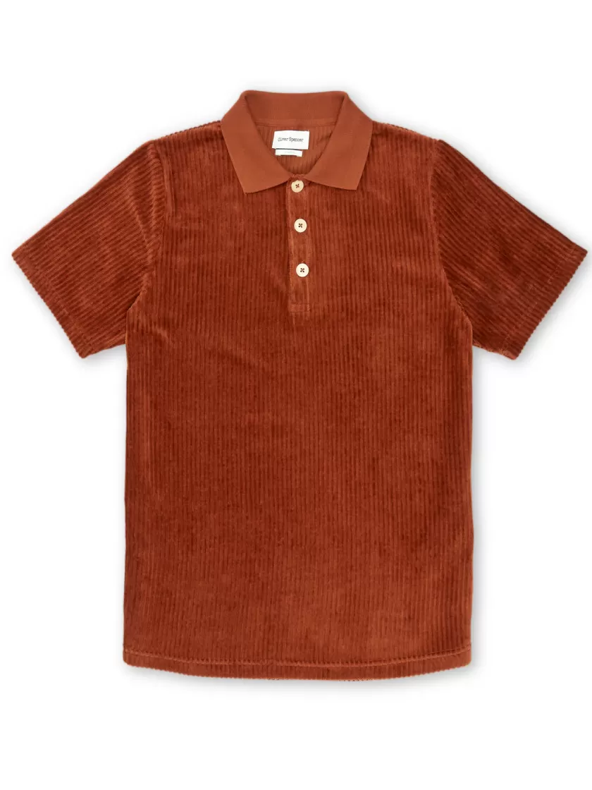 Oliver Spencer Tabley Polo Shirt Lulworth Burnt Orange Outlet