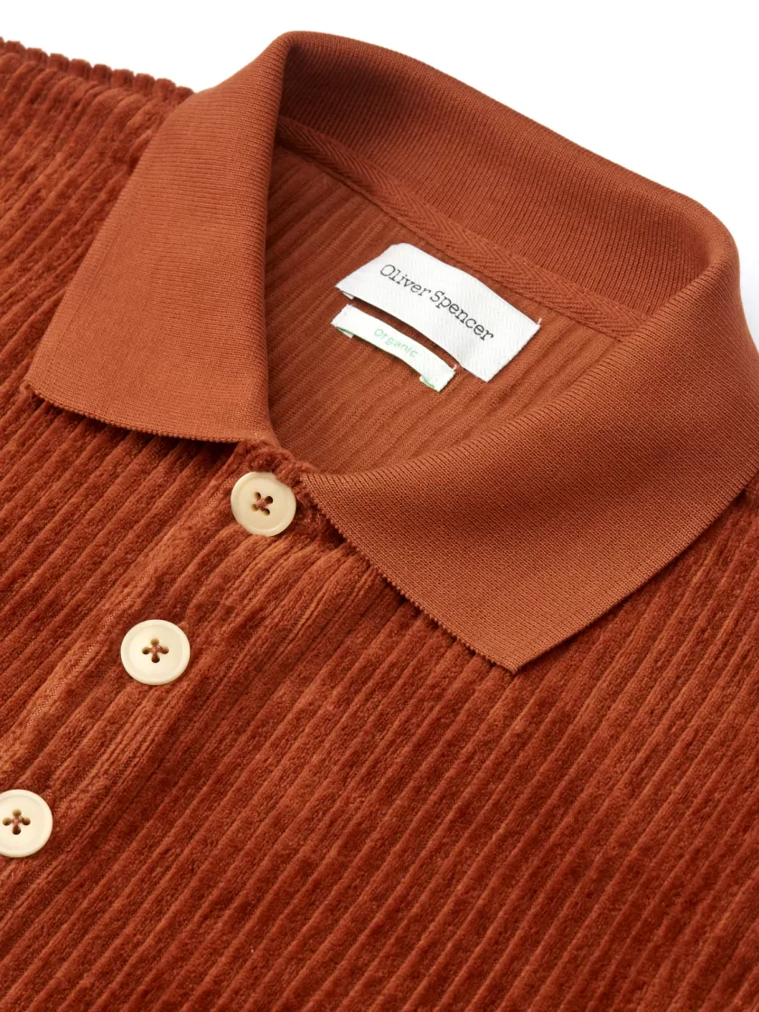 Oliver Spencer Tabley Polo Shirt Lulworth Burnt Orange Outlet