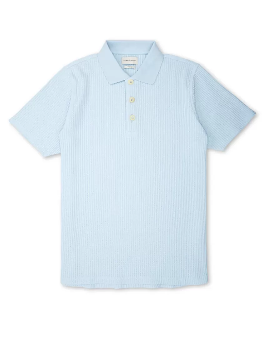 Oliver Spencer Tabley Polo Shirt Morval Sky Blue New