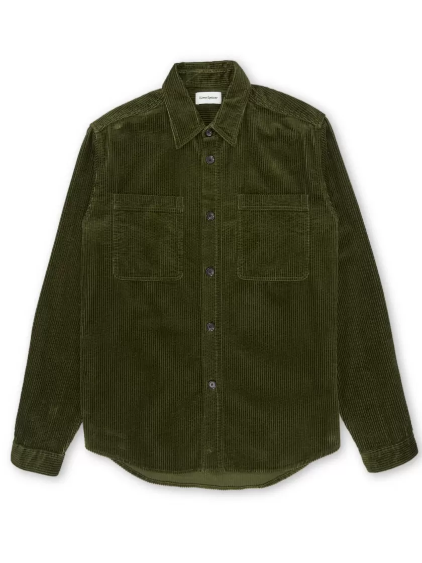 Oliver Spencer Treviscoe Shirt Hudson Cord Green Best