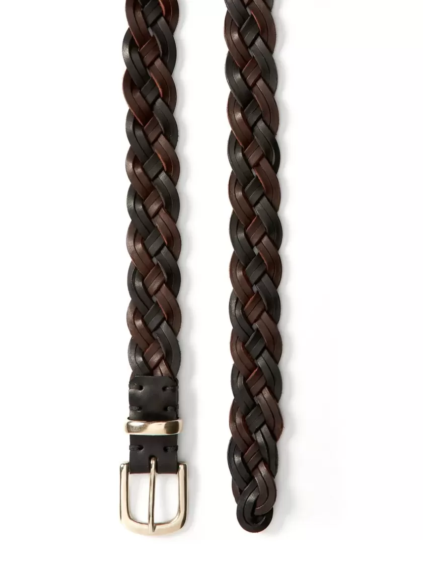 Oliver Spencer Weave Belt Black/Brown Leather Hot